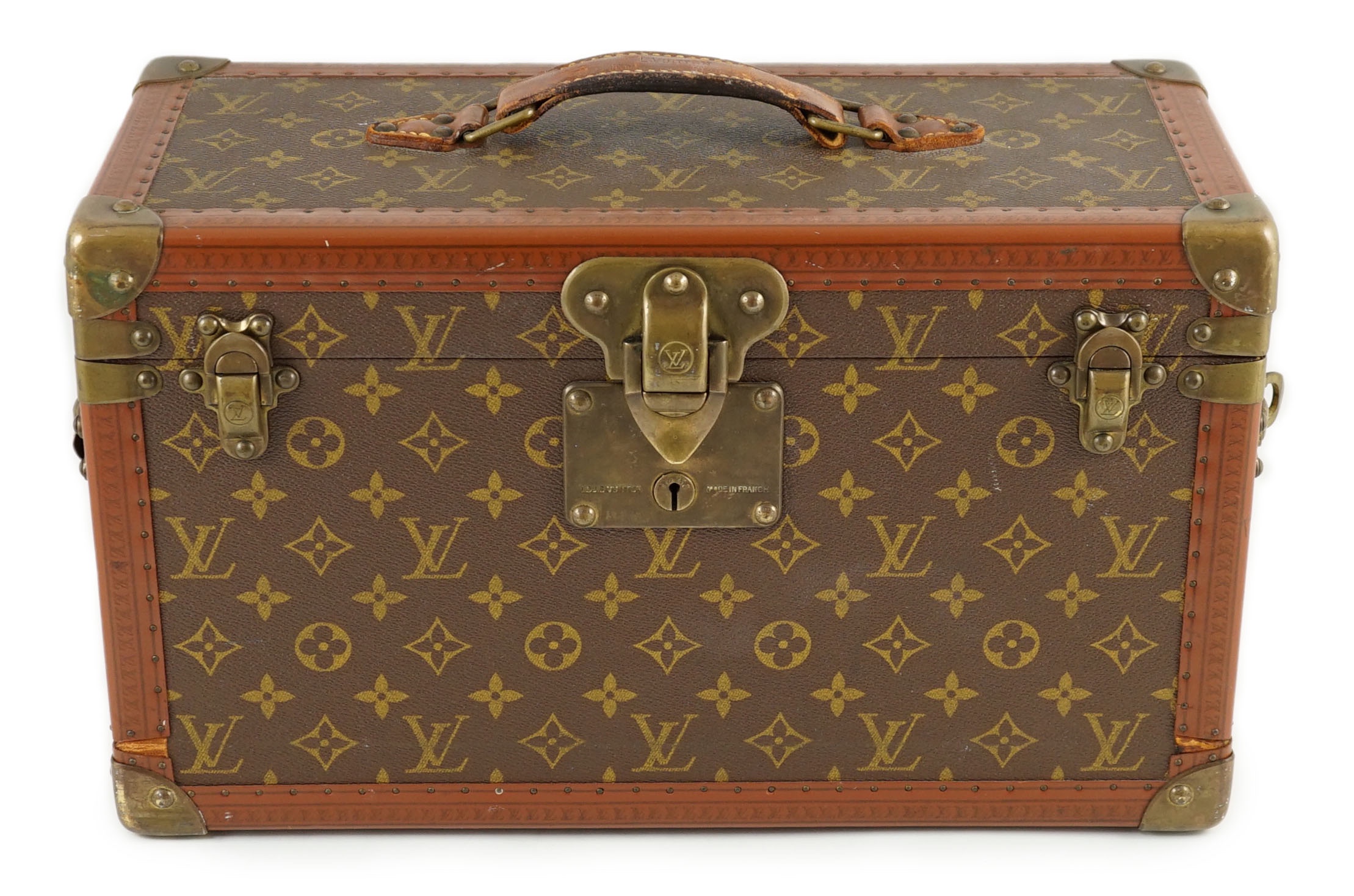 A Louis Vuitton train case, no.873750 Width 41cm. Depth 18cm. Height 24cm.